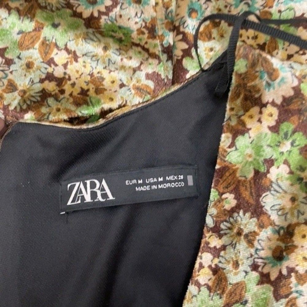 2 for $30 ZARA Velvet Floral Mini Dress - Picture 9 of 12